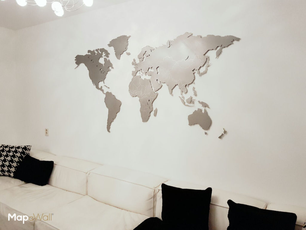 Stainless Steel world map